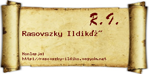 Rasovszky Ildikó névjegykártya